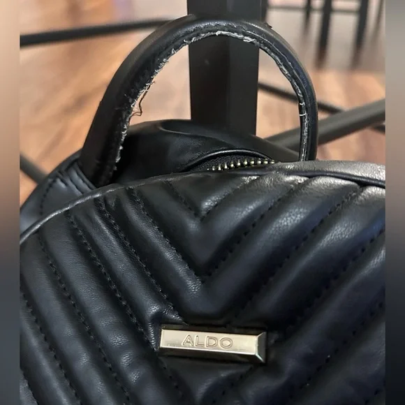 ALDO Chevron Patterned Black Backpack - Picture 3 of 4